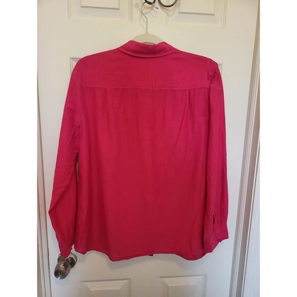 Chico's Button Up Blouse Fuscia Size 12 (Chico's Size 2) - Picture 2 of 4